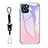 Custodia Silicone Specchio Laterale Sfumato Arcobaleno Cover M01 per Apple iPhone 13 Pro Rosa