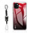 Custodia Silicone Specchio Laterale Sfumato Arcobaleno Cover M01 per Apple iPhone 13 Rosso