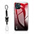 Custodia Silicone Specchio Laterale Sfumato Arcobaleno Cover M01 per Apple iPhone 14 Pro Rosso