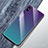 Custodia Silicone Specchio Laterale Sfumato Arcobaleno Cover M01 per Apple iPhone X Ciano
