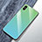 Custodia Silicone Specchio Laterale Sfumato Arcobaleno Cover M01 per Apple iPhone X Verde