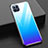 Custodia Silicone Specchio Laterale Sfumato Arcobaleno Cover M01 per Oppo Reno4 SE 5G Cielo Blu