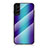 Custodia Silicone Specchio Laterale Sfumato Arcobaleno Cover M01 per Samsung Galaxy S21 5G Blu