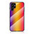 Custodia Silicone Specchio Laterale Sfumato Arcobaleno Cover M01 per Samsung Galaxy S22 Ultra 5G Giallo