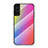 Custodia Silicone Specchio Laterale Sfumato Arcobaleno Cover M01 per Samsung Galaxy S23 Plus 5G Rosa