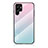 Custodia Silicone Specchio Laterale Sfumato Arcobaleno Cover M02 per Samsung Galaxy S21 Ultra 5G Ciano