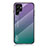 Custodia Silicone Specchio Laterale Sfumato Arcobaleno Cover M02 per Samsung Galaxy S21 Ultra 5G Viola