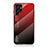 Custodia Silicone Specchio Laterale Sfumato Arcobaleno Cover M02 per Samsung Galaxy S22 Ultra 5G Rosso