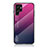 Custodia Silicone Specchio Laterale Sfumato Arcobaleno Cover M02 per Samsung Galaxy S23 Ultra 5G Rosa Caldo