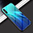 Custodia Silicone Specchio Laterale Sfumato Arcobaleno Cover per Huawei Enjoy 10e Ciano