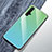 Custodia Silicone Specchio Laterale Sfumato Arcobaleno Cover per Huawei Honor 20 Verde