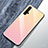 Custodia Silicone Specchio Laterale Sfumato Arcobaleno Cover per Huawei Nova 5T Rosa
