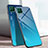 Custodia Silicone Specchio Laterale Sfumato Arcobaleno Cover per Huawei Nova 6 SE Blu