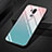 Custodia Silicone Specchio Laterale Sfumato Arcobaleno Cover per LG G7 Cielo Blu