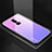 Custodia Silicone Specchio Laterale Sfumato Arcobaleno Cover per OnePlus 6 Viola