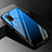Custodia Silicone Specchio Laterale Sfumato Arcobaleno Cover per Oppo A72 Blu