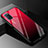 Custodia Silicone Specchio Laterale Sfumato Arcobaleno Cover per Oppo A72 Rosso e Nero