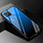 Custodia Silicone Specchio Laterale Sfumato Arcobaleno Cover per Oppo A92s 5G Blu