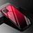 Custodia Silicone Specchio Laterale Sfumato Arcobaleno Cover per Oppo A92s 5G Rosso e Nero