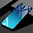 Custodia Silicone Specchio Laterale Sfumato Arcobaleno Cover per Oppo Realme X Blu