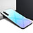 Custodia Silicone Specchio Laterale Sfumato Arcobaleno Cover per Realme X50 Pro 5G Cielo Blu