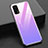 Custodia Silicone Specchio Laterale Sfumato Arcobaleno Cover per Realme X7 5G Lavanda