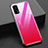 Custodia Silicone Specchio Laterale Sfumato Arcobaleno Cover per Realme X7 5G Rosso