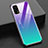 Custodia Silicone Specchio Laterale Sfumato Arcobaleno Cover per Realme X7 Pro 5G Viola