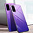 Custodia Silicone Specchio Laterale Sfumato Arcobaleno Cover per Samsung Galaxy S20 5G Viola