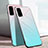 Custodia Silicone Specchio Laterale Sfumato Arcobaleno Cover per Samsung Galaxy S20 Plus 5G Ciano