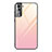 Custodia Silicone Specchio Laterale Sfumato Arcobaleno Cover per Samsung Galaxy S21 Plus 5G Rosa