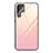 Custodia Silicone Specchio Laterale Sfumato Arcobaleno Cover per Samsung Galaxy S21 Ultra 5G Rosa