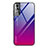 Custodia Silicone Specchio Laterale Sfumato Arcobaleno Cover per Samsung Galaxy S22 5G Rosa Caldo
