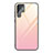 Custodia Silicone Specchio Laterale Sfumato Arcobaleno Cover per Samsung Galaxy S22 Ultra 5G Rosa