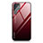 Custodia Silicone Specchio Laterale Sfumato Arcobaleno Cover per Samsung Galaxy S22 Ultra 5G Rosso