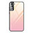 Custodia Silicone Specchio Laterale Sfumato Arcobaleno Cover per Samsung Galaxy S23 Plus 5G Rosa