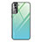 Custodia Silicone Specchio Laterale Sfumato Arcobaleno Cover per Samsung Galaxy S23 Plus 5G Verde Pastello