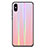 Custodia Silicone Specchio Laterale Sfumato Arcobaleno Cover per Xiaomi Mi 8 Explorer Rosa