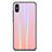 Custodia Silicone Specchio Laterale Sfumato Arcobaleno Cover per Xiaomi Mi 8 Pro Global Version Rosa