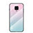 Custodia Silicone Specchio Laterale Sfumato Arcobaleno Cover per Xiaomi Redmi Note 9 Pro Max Ciano