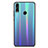 Custodia Silicone Specchio Laterale Sfumato Arcobaleno Cover R01 per Huawei Honor 8X Blu