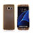 Custodia Silicone Trasparente A Flip Morbida Cover per Samsung Galaxy S7 Edge G935F Oro