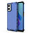 Custodia Silicone Trasparente Laterale 360 Gradi Cover AM1 per Oppo A76 Blu