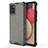 Custodia Silicone Trasparente Laterale 360 Gradi Cover AM1 per Samsung Galaxy A03s Nero