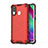 Custodia Silicone Trasparente Laterale 360 Gradi Cover AM1 per Samsung Galaxy A40 Rosso