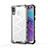 Custodia Silicone Trasparente Laterale 360 Gradi Cover AM1 per Samsung Galaxy M20 Bianco