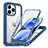 Custodia Silicone Trasparente Laterale 360 Gradi Cover con Mag-Safe Magnetic AC1 per Apple iPhone 13 Pro Blu