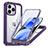 Custodia Silicone Trasparente Laterale 360 Gradi Cover con Mag-Safe Magnetic AC1 per Apple iPhone 13 Pro Max Viola