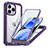 Custodia Silicone Trasparente Laterale 360 Gradi Cover con Mag-Safe Magnetic AC1 per Apple iPhone 13 Pro Viola