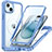Custodia Silicone Trasparente Laterale 360 Gradi Cover con Mag-Safe Magnetic T01 per Apple iPhone 14 Blu